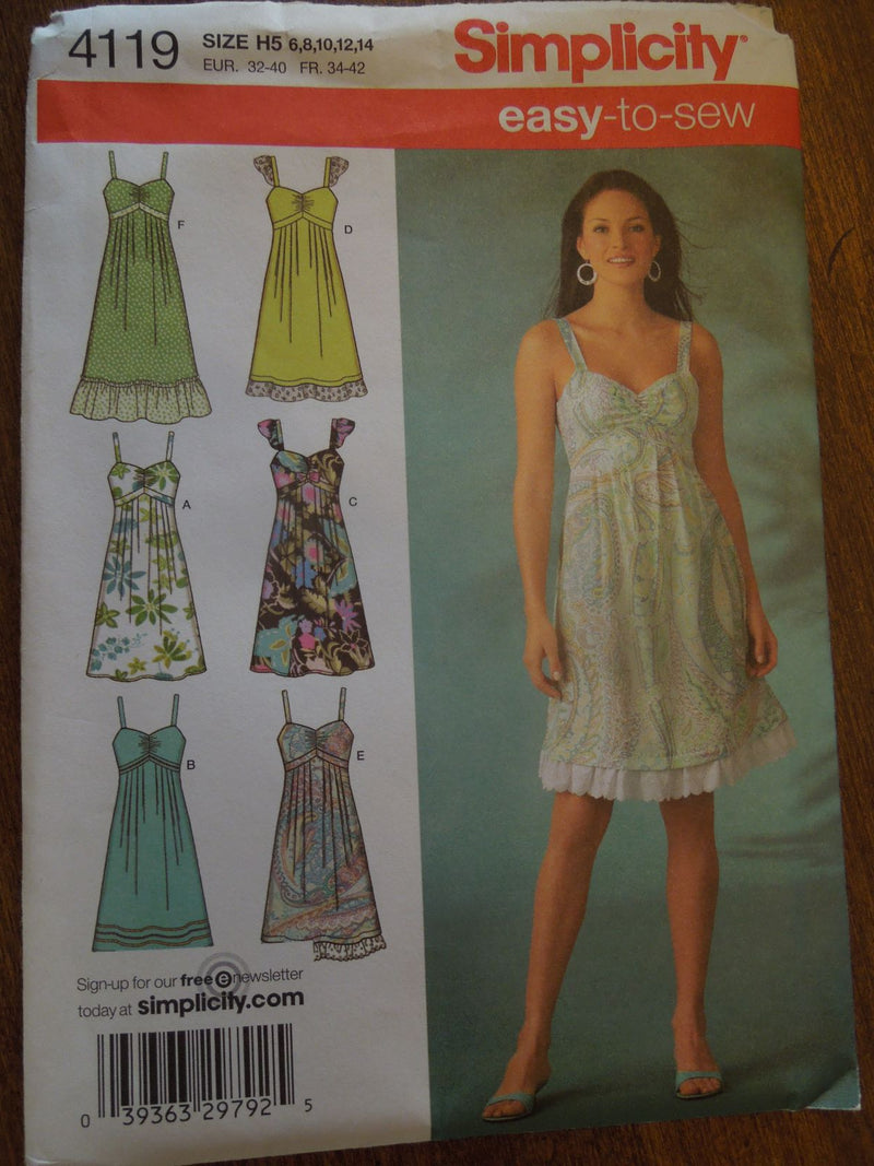 Simplicity 4119, Misses, Dresses, in three lengths, Sewing Pattern, sale