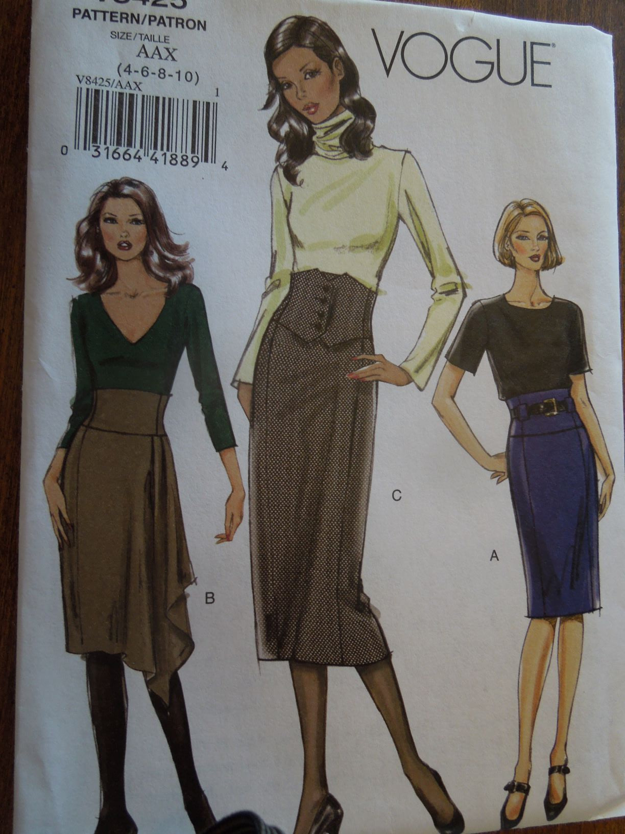 Vogue V8425, Misses Skirts, Uncut Sewing Pattern, sizes 4 to 10 ...