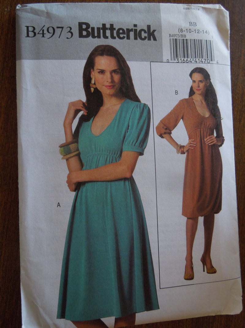 Butterick B4973,Misses, Dresses, Uncut Sewing Pattern, sizes 8 to 14