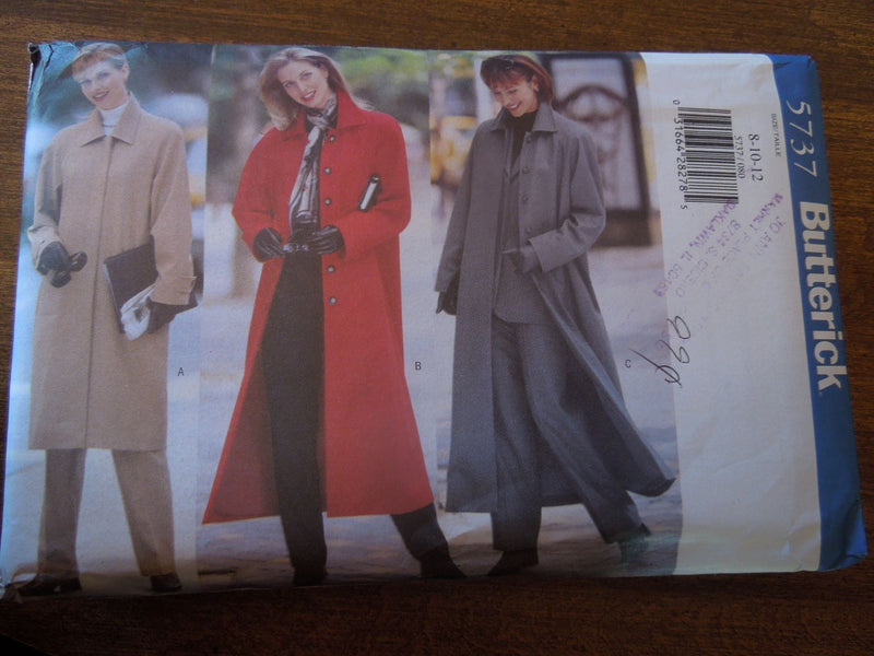 Butterick 5737, Misses, Coats, Lined, Petite, Uncut Sewing Pattern, Sizes Vary