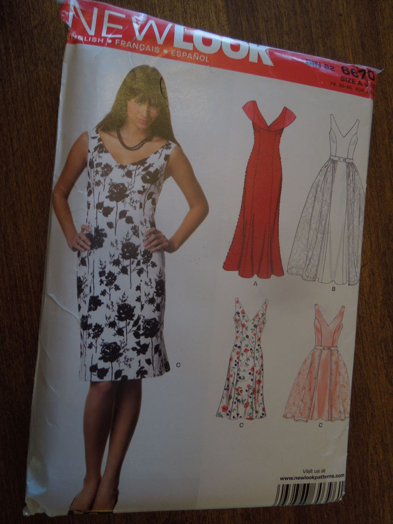 New Look 6670, misses, dress, evening wear, Uncut Sewing Pattern