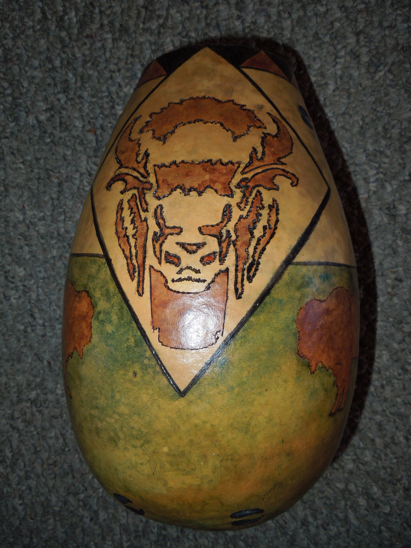 Buffalo gourd, art work, ink stained, collectible