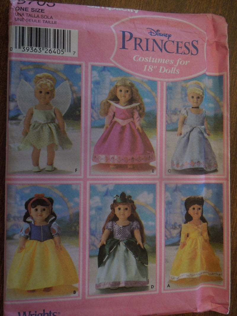 Simplicity 5705, Doll Clothing for 18" dolls, Crafts, Uncut Sewing Pattern