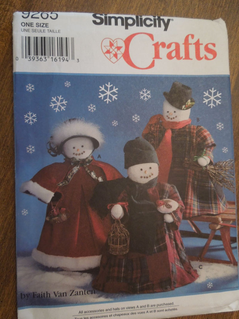 Simplicity 9265, crafts, Christmas, Uncut Sewing Pattern