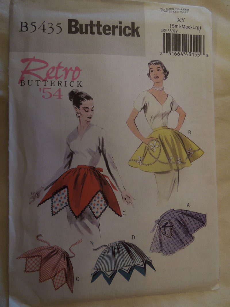Butterick B5435, Misses Aprons, Retro 54, Uncut Sewing Pattern