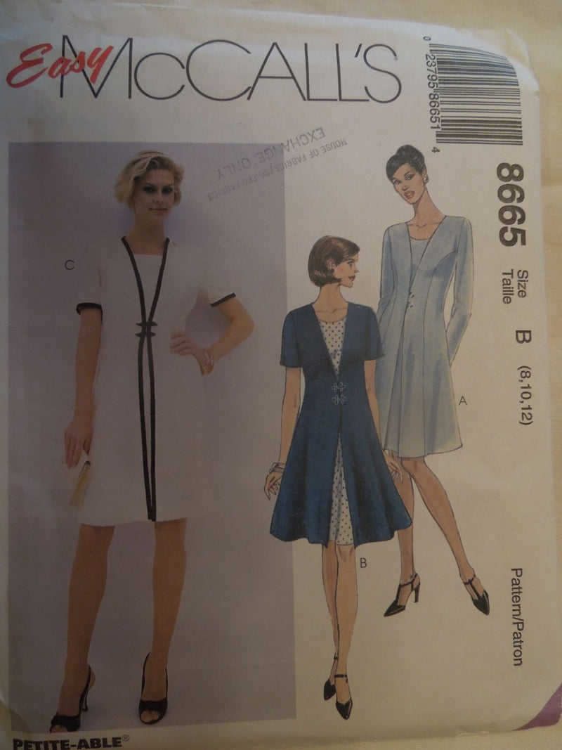 McCalls 8665, Misses, Dresses, Petite, Uncut Sewing Pattern