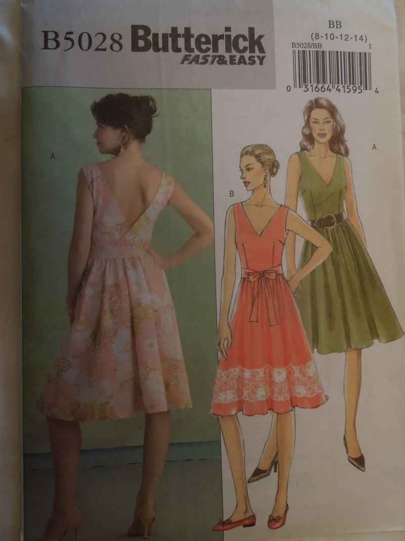 Butterick B5028, Misses, Dresses, Belts, Uncut Sewing Pattern