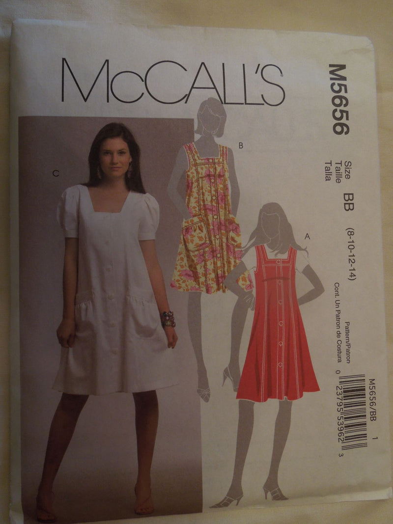 McCalls M5656, Misses, Dresses, Jumpers, Petite, Uncut Sewing Pattern