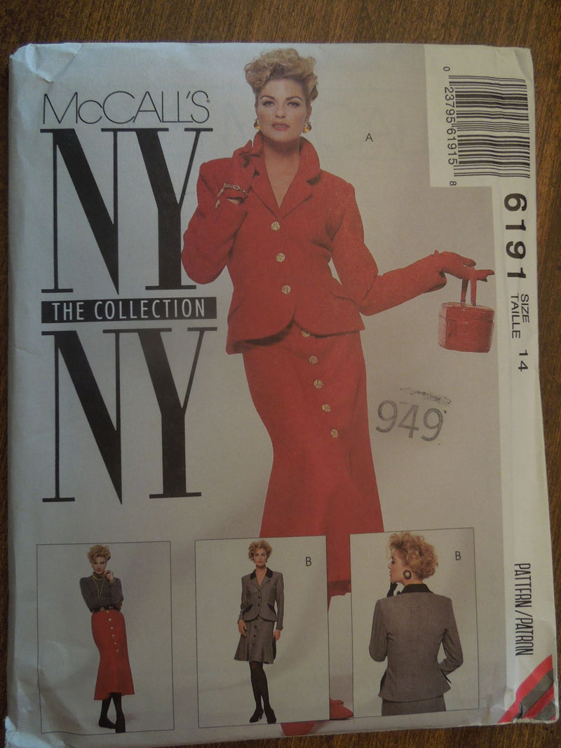 McCalls 6191, Misses, Jackets, Skirts, Uncut Sewing Pattern