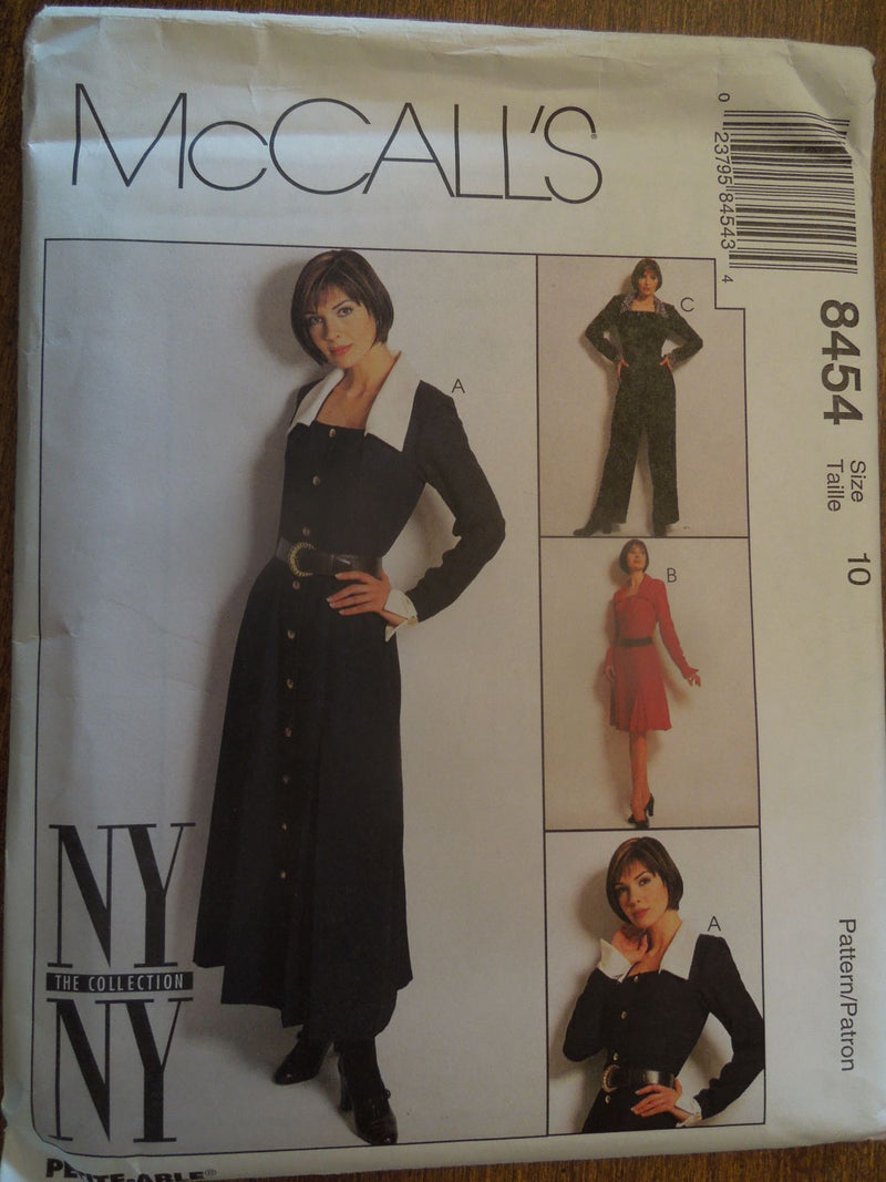 McCalls 8454,Misses, Dresses, Jumpsuits, Petite, Uncut Sewing Pattern
