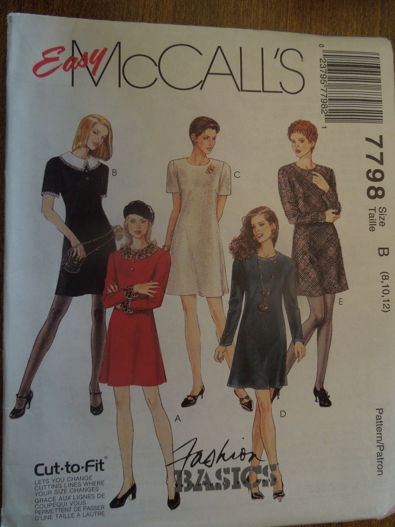 McCalls 7798, Misses, Dresses, Uncut Sewing Pattern
