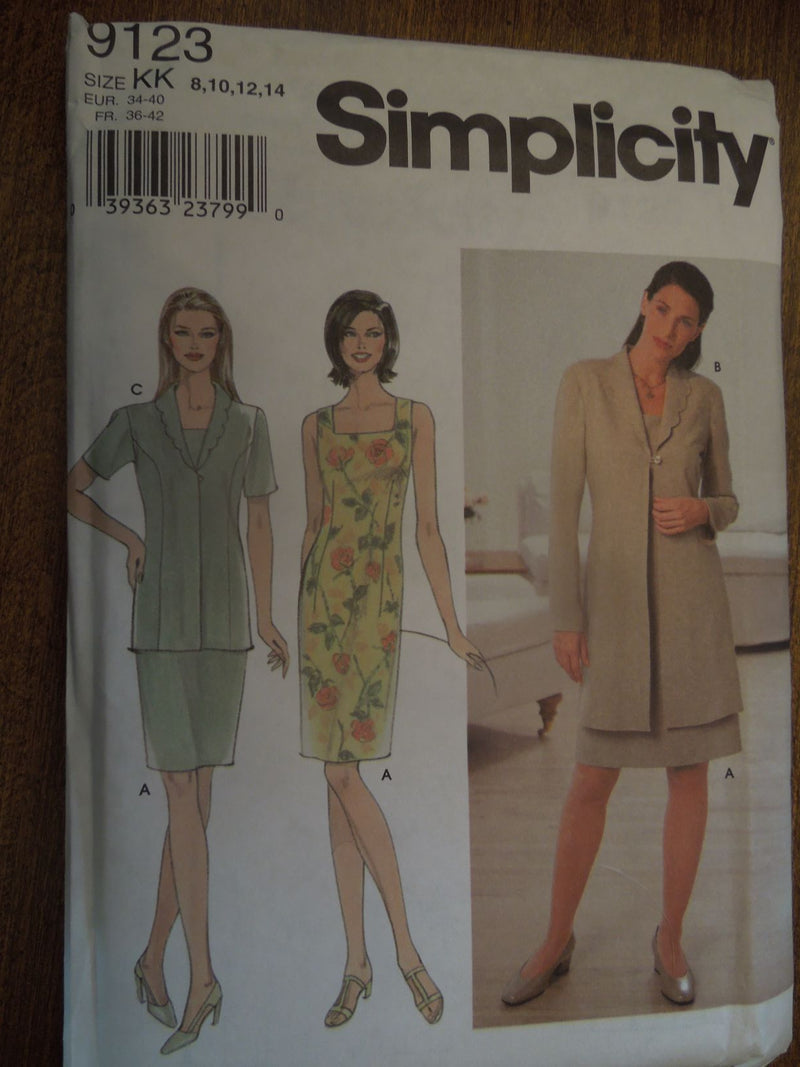 Simplicity 9123, Misses, Dresses, Jackets, Uncut Sewing Pattern