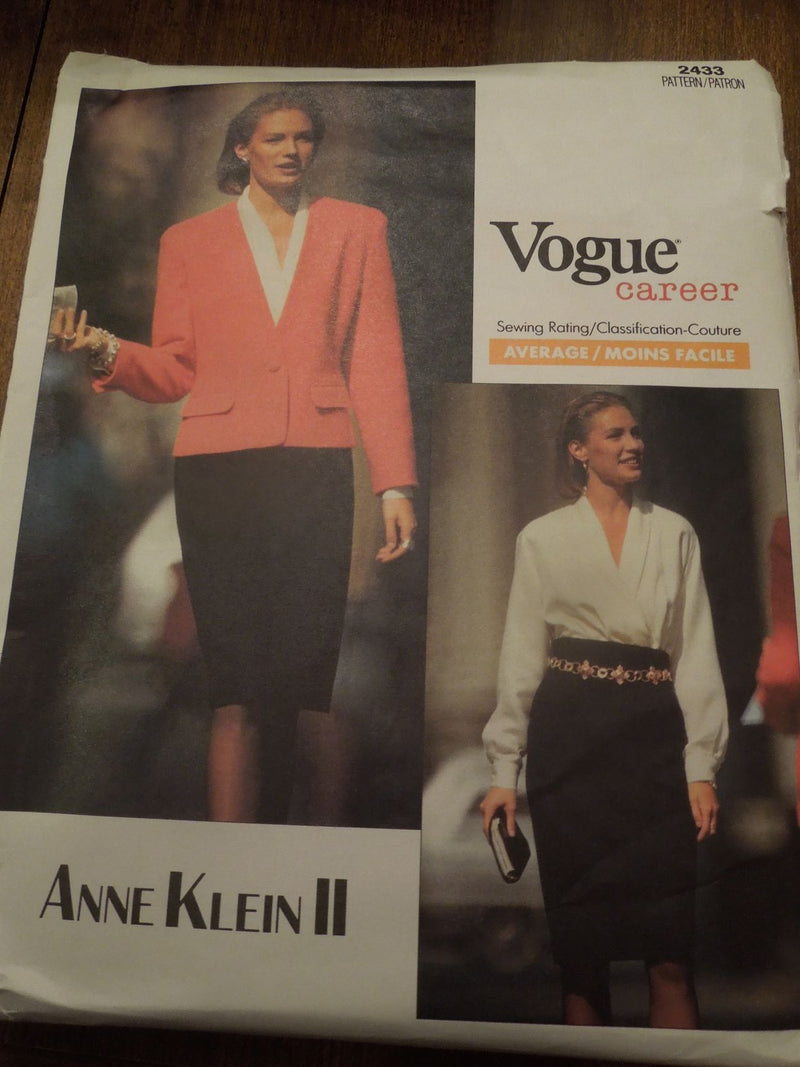 Vogue 2433, Misses Skirts, Blouse, Jacket, Uncut Sewing Pattern