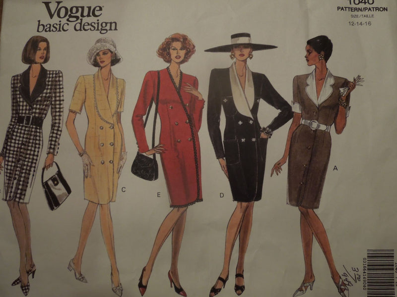 Vogue 1040, Misses Dress, Uncut Sewing Pattern