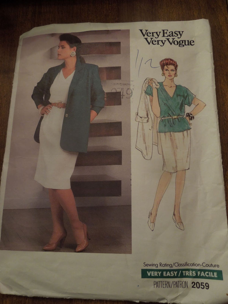 Vogue 2059, Misses Jackets, Skirts, Separates, Uncut Sewing Pattern