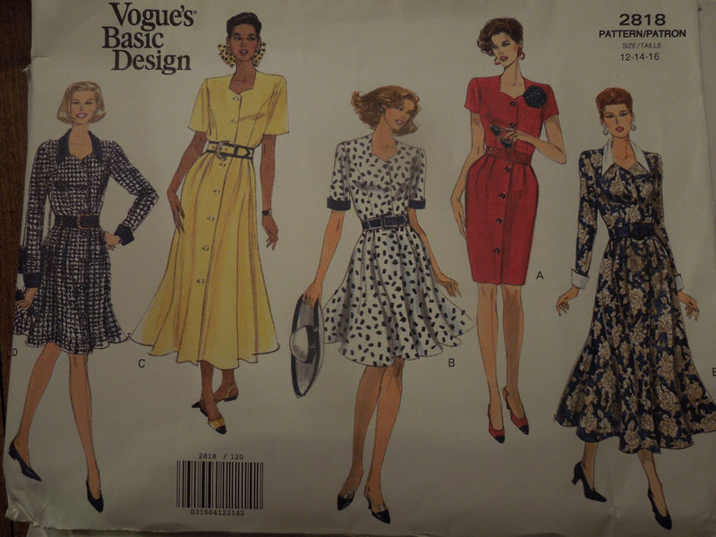 Vogue 2818, Misses, Dress, Uncut Sewing Pattern
