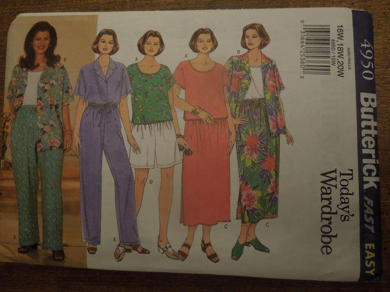 Butterick 4950, Womens, Separates, Petite,  Uncut Sewing Pattern