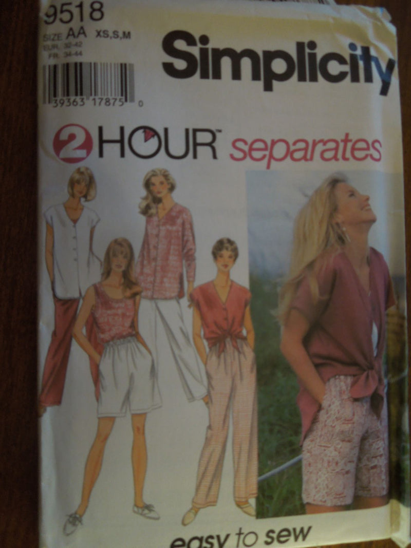 Simplicity 9518, Misses, Separates, Uncut Sewing Pattern, Sz Varies