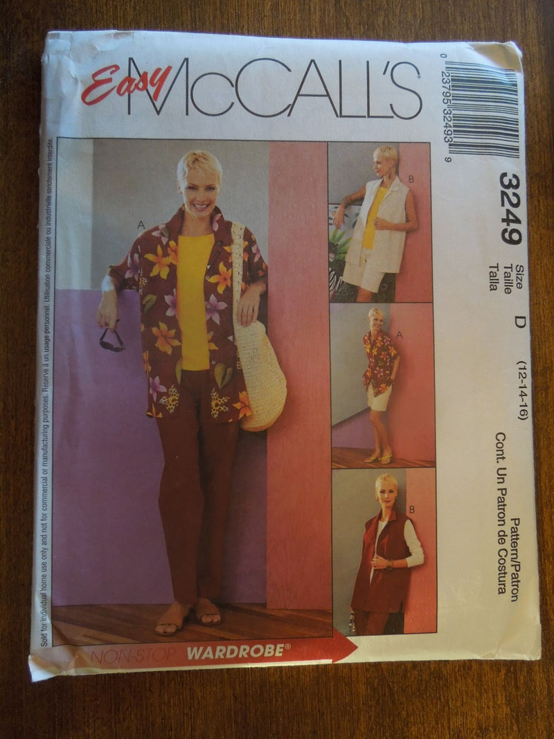 McCalls 3249, Misses, Separates, Petite, Uncut Sewing Pattern, Sz Varies