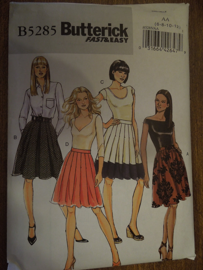 Butterick B5285, Misses, Skirts, Uncut Sewing Pattern