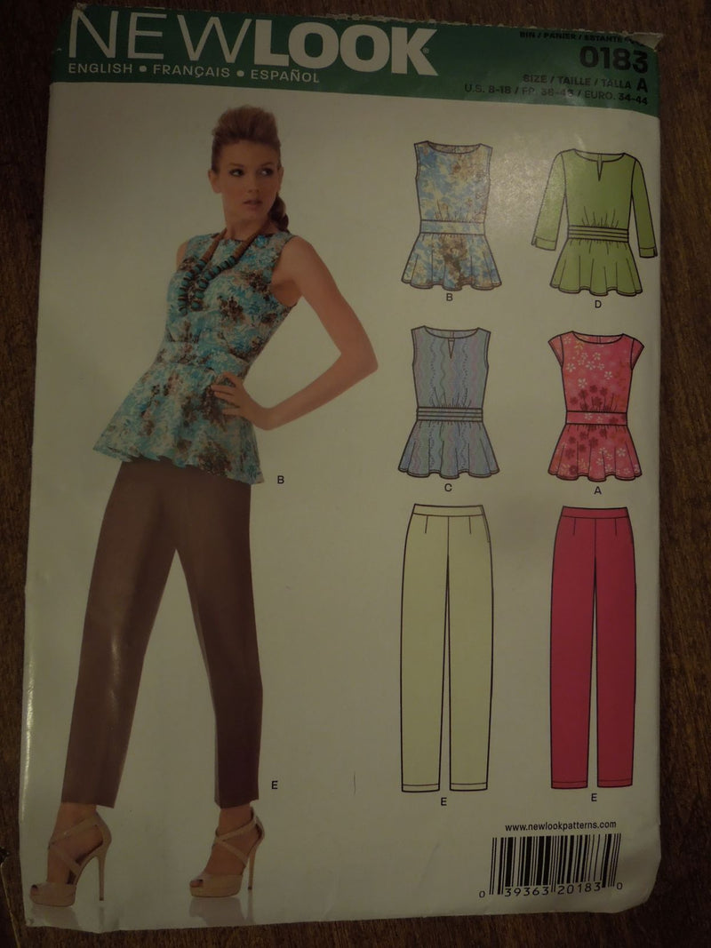 New Look 0183, misses, tops, pants, Uncut Sewing Pattern