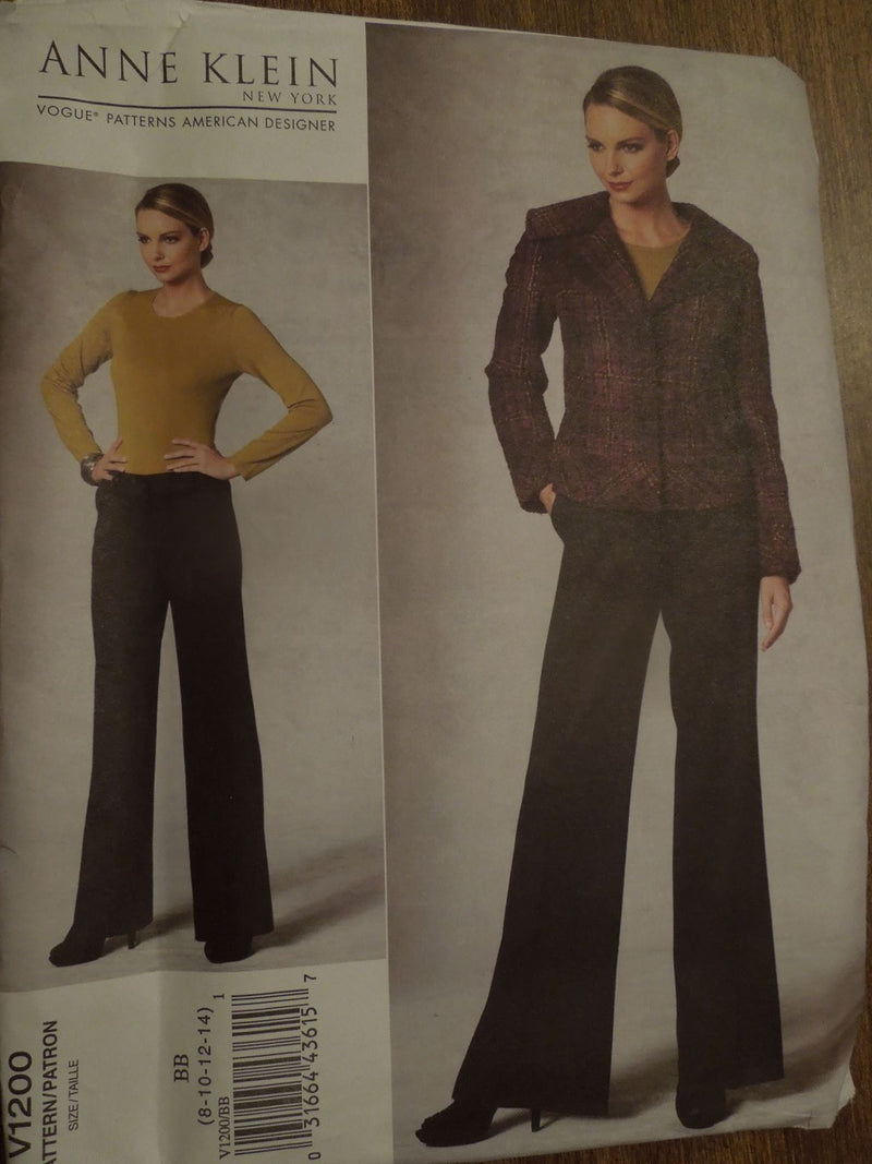 Vogue V1200, Misses, Pants, Lined Jackets, Uncut Sewing Pattern