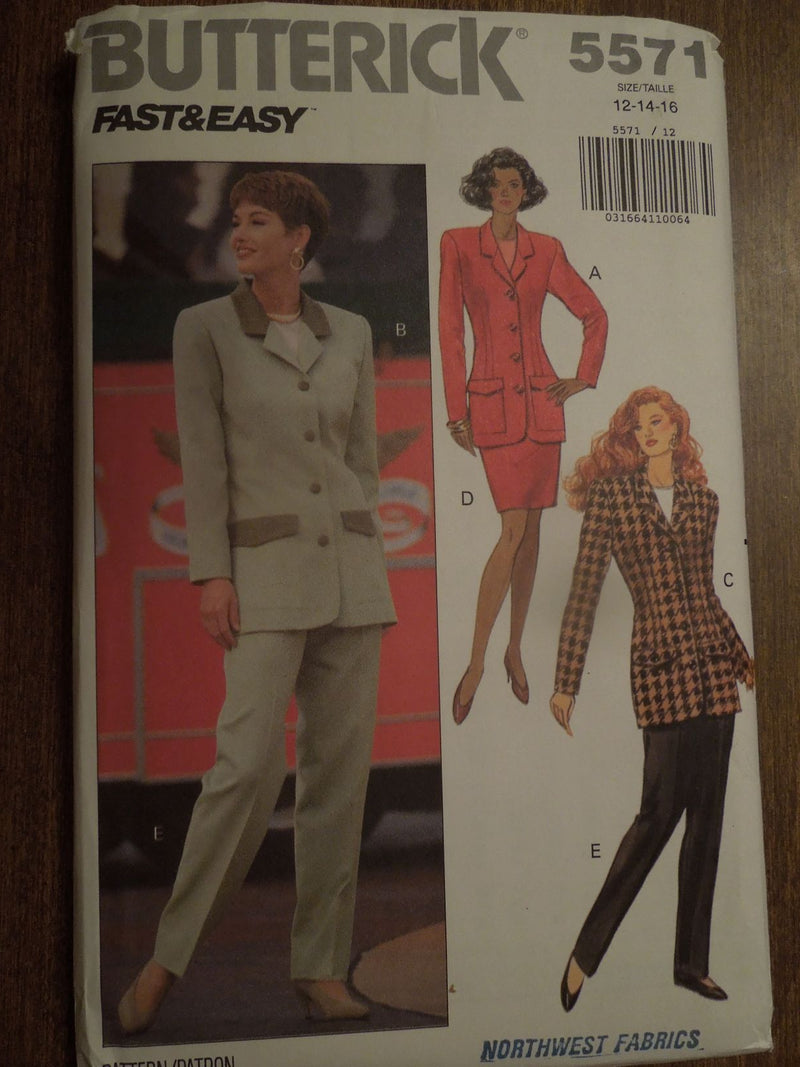 Butterick 5571, Misses Separates, Pullover Top, Uncut Sewing Pattern