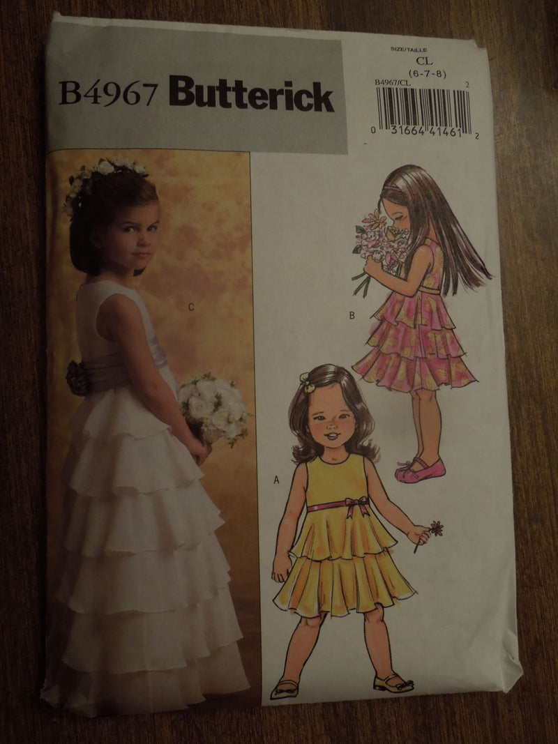 Butterick B4967, Girls, Dresses, Uncut Sewing Pattern