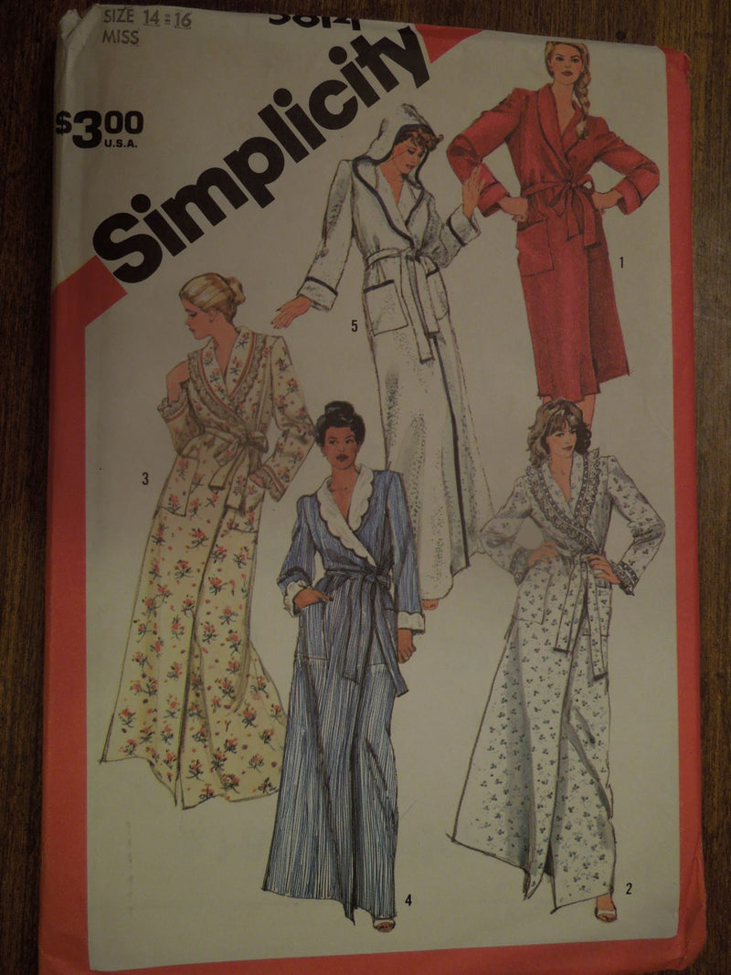 Simplicity 5814, Misses, Robes, Uncut Sewing Pattern, sz varies