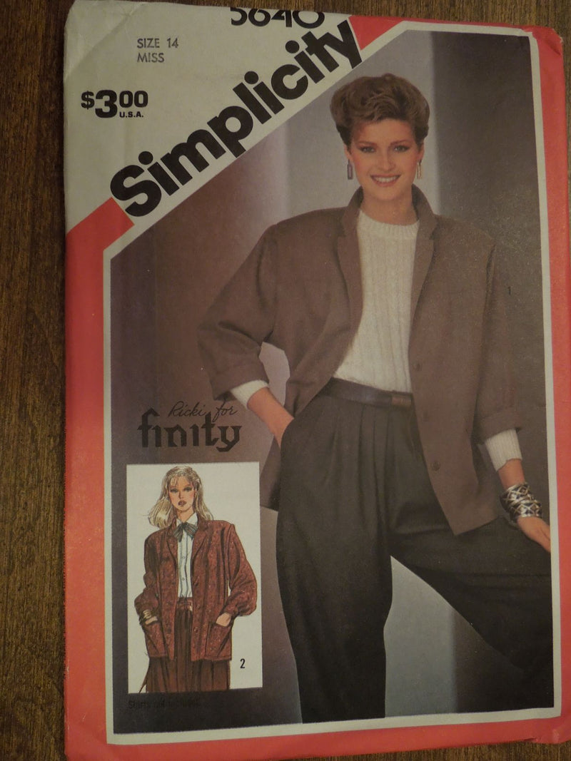 Simplicity 5640, Misses, Jackets, Unlined, Uncut Sewing Pattern
