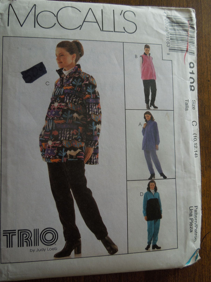 McCalls 9108, Maternity, Misses, Tops, Vests, Pants, Uncut Sewing Pattern