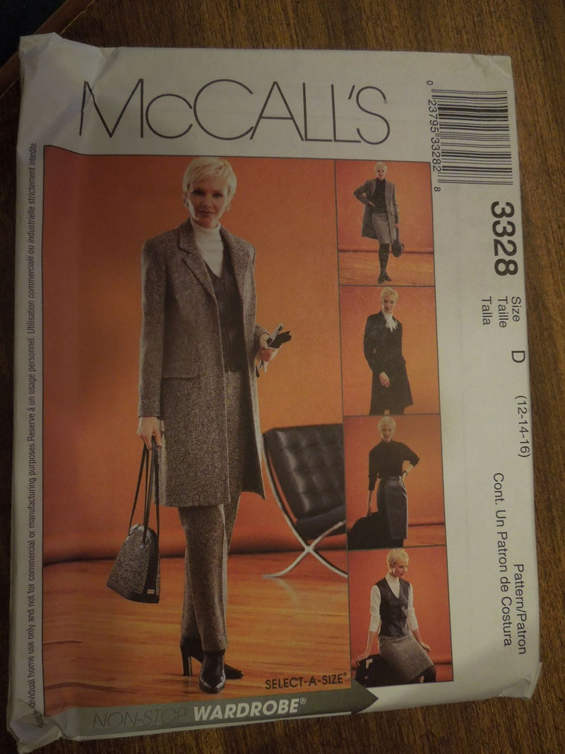 McCalls 3328, Misses, Separates, Uncut Sewing Patternk, Sz Varies