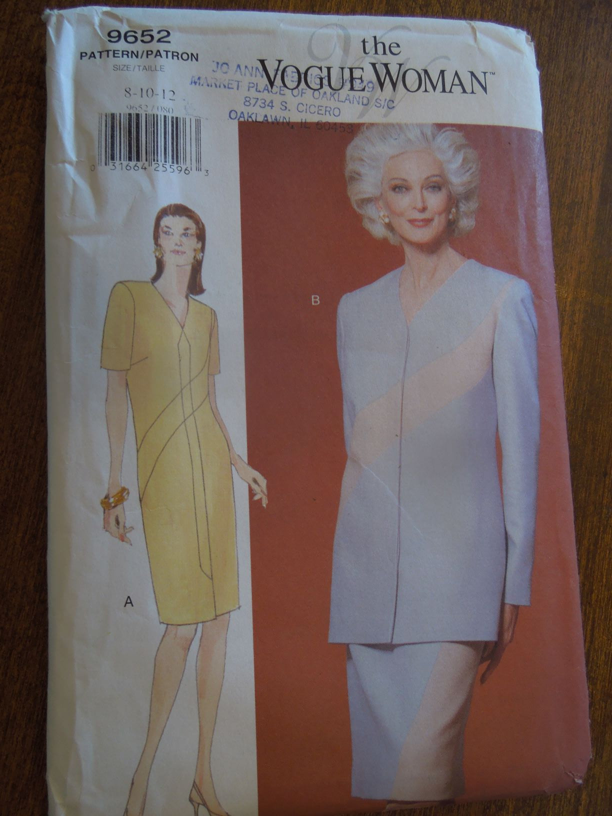 Vogue 9652, Misses, Dresses, Tops, Skirts, Uncut Sewing Pattern — free download