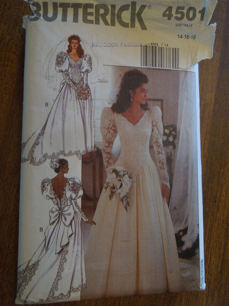 Butterick 4501, Misses, Wedding Dresses, Bridal Gowns, Uncut Sewing Pattern, Sz Varies