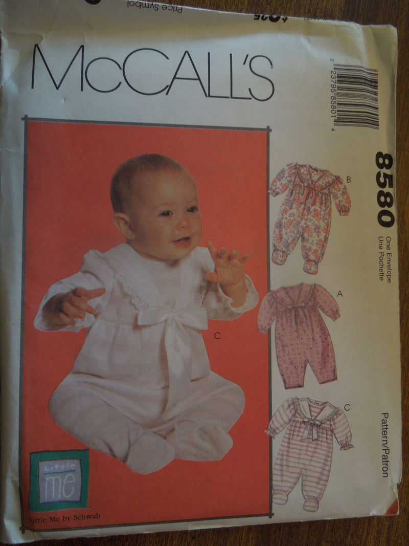 McCalls 8580, Infants, Romper, Sizes S to XL, Uncut Sewing Pattern