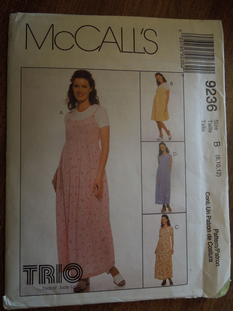 McCalls 9236, Maternity, Misses, Dresses, Uncut Sewing Pattern