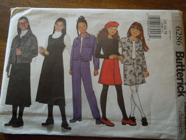 Butterick 6286, Girls, Separates, Uncut Sewing Pattern, Sz Varies