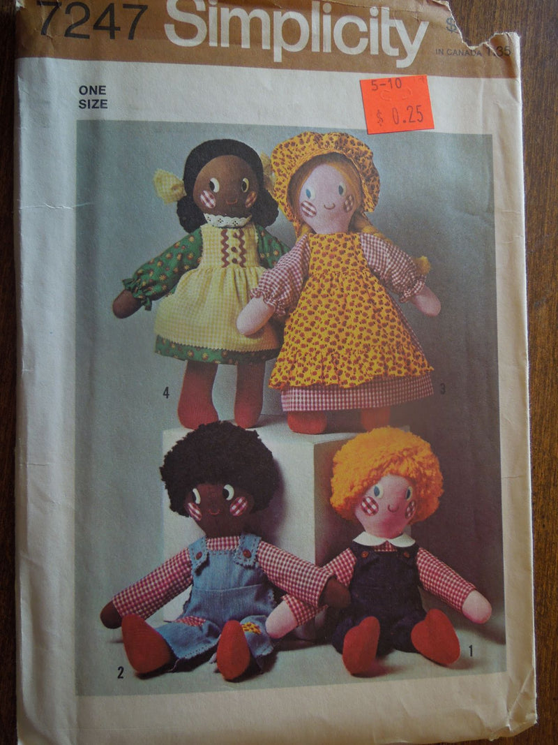 Simplicity 7247, Crafts, Dolls, Doll Clothing, Uncut Sewing Pattern