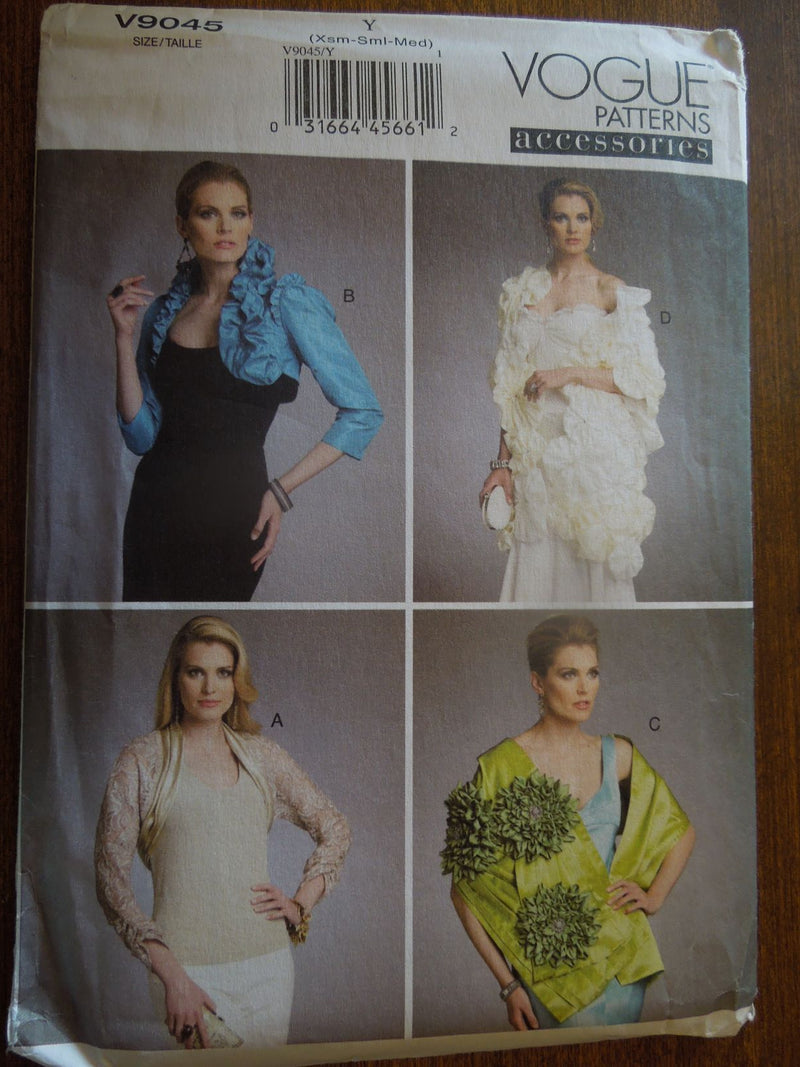 Vogue V9045, Misses, Bolero Jackets, Wraps, Evening Wear, Uncut Sewing Pattern