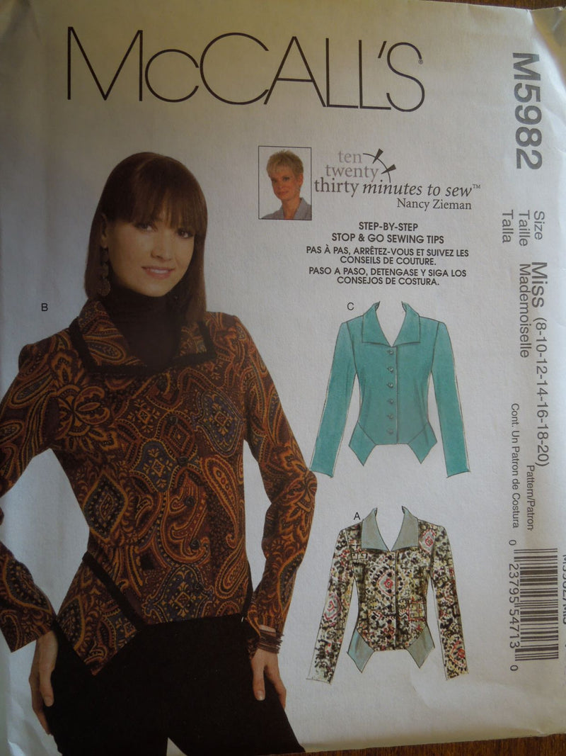 McCalls M5982, Misses, Jackets, Uncut Sewing Pattern