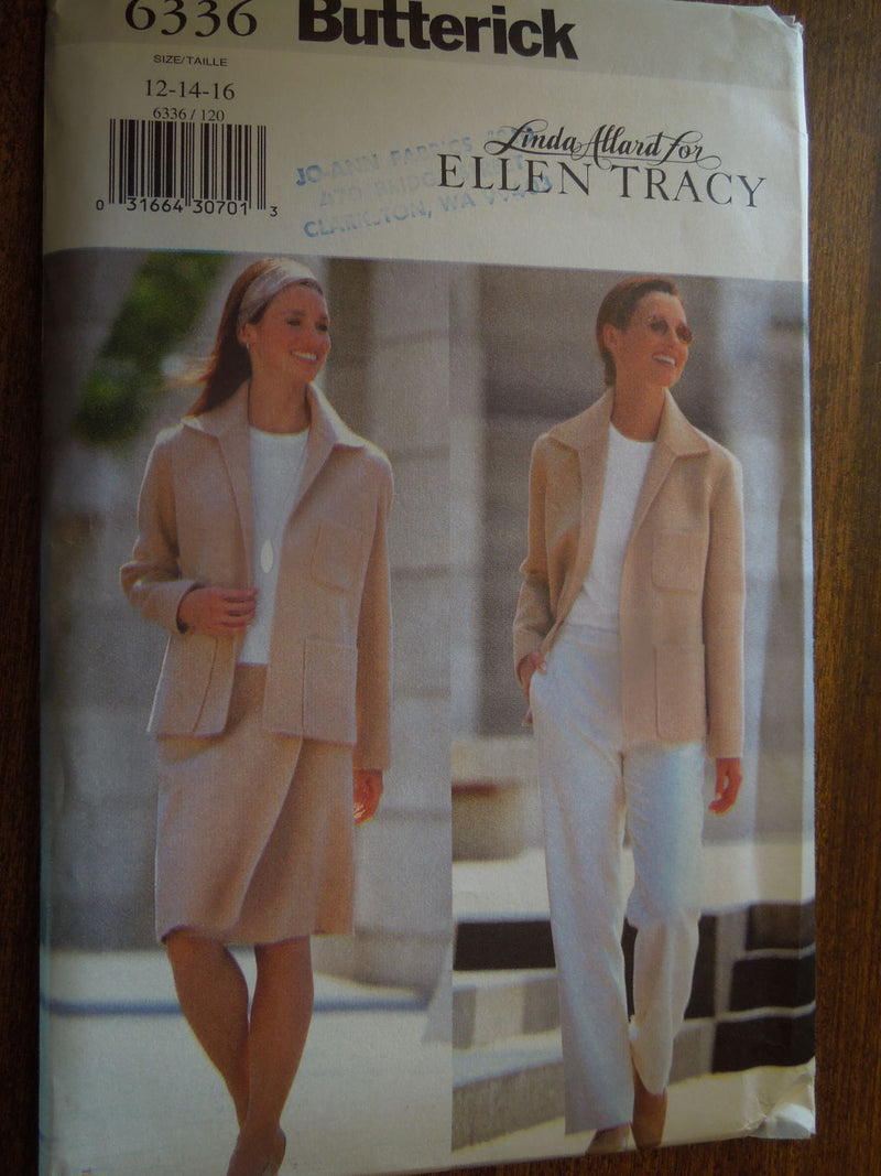 Butterick 6336, Misses, Jackets, Skirts, Pants, Petite, Uncut Sewing Pattern