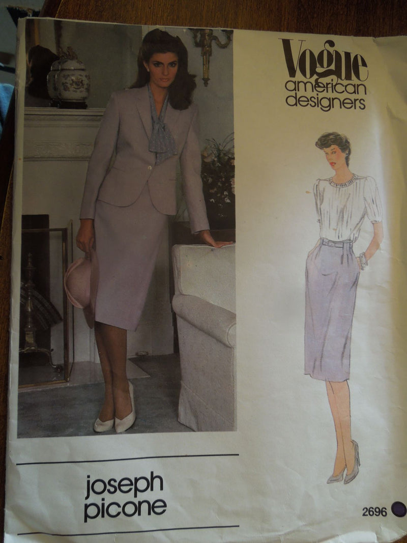 Vogue 2696, Misses Jackets, Skirts, Belt, Uncut Sewing Pattern