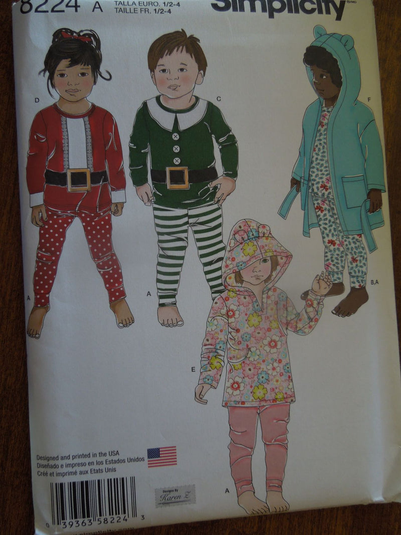 Simplicity 8224, Childrens, Sleepwear, Robes, Uncut Sewing Pattern