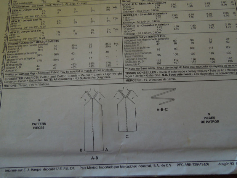 Misses Tops McCalls Sewing Pattern 7900