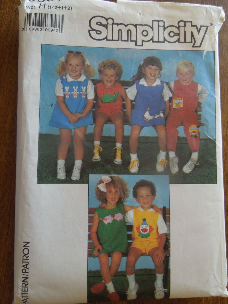 Simplicity 8531, Childrens, Pants, Overalls, Jumpers, Uncut Sewing Pattern