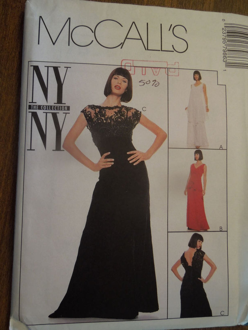 McCalls 7986, Misses, Formals, Dresses, Evening Wear, Uncut Sewing Pattern