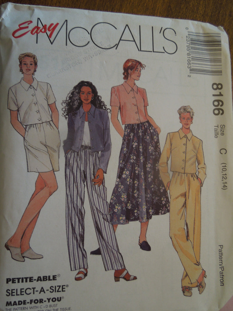 McCalls 8166, Misses, Separates,Uncut Sewing Pattern