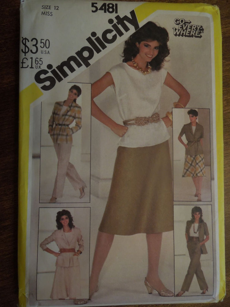 Simplicity 5481, Misses, Separates, Pullover Top, Uncut Sewing Pattern