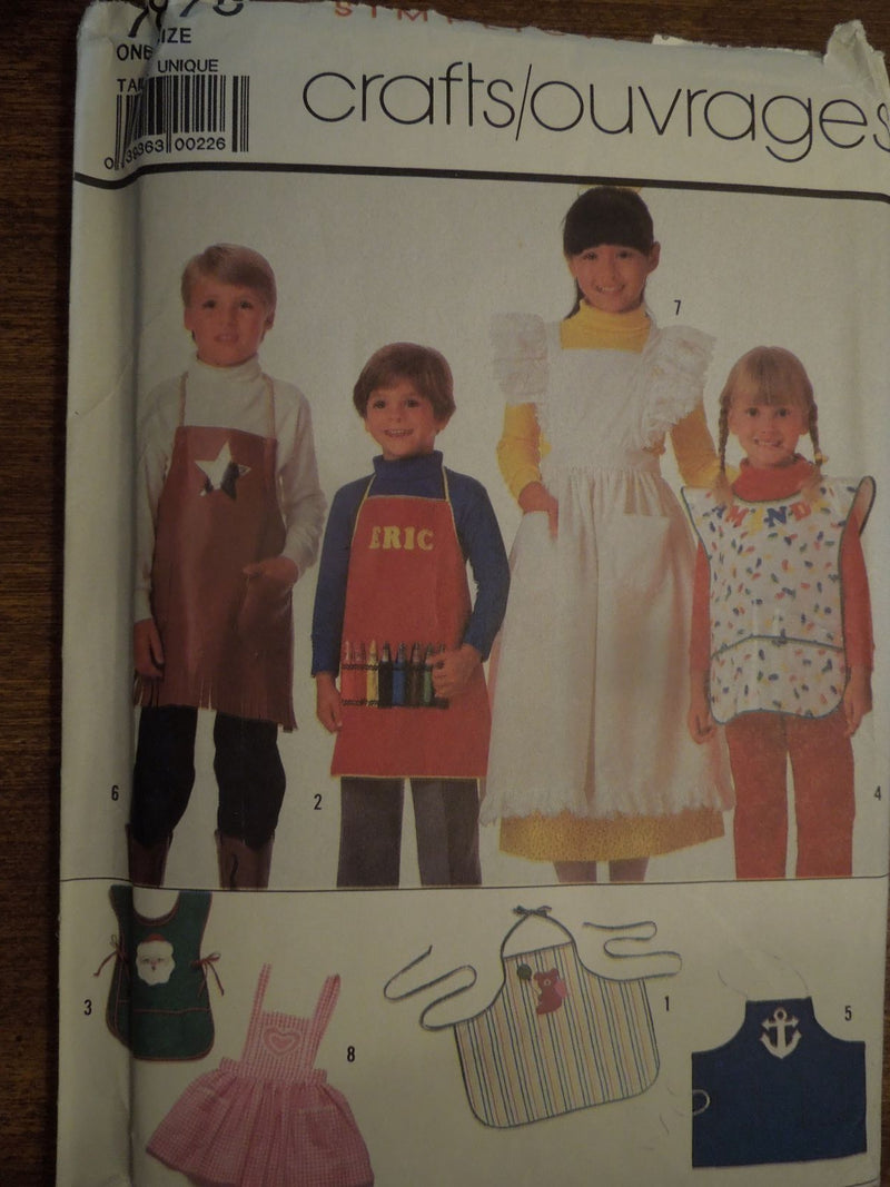 Simplicity 7875, Childrens, Aprons, Uncut Sewing Pattern