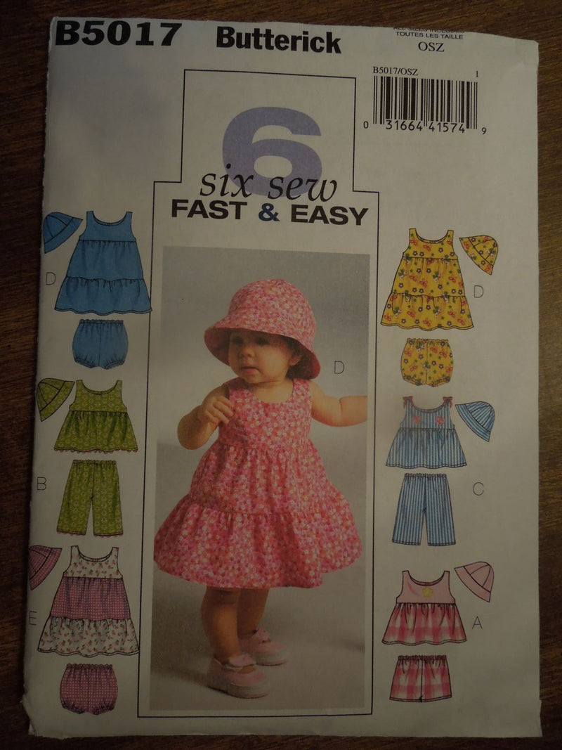 Butterick B5017 Girls, Dresses, Pants, Hats, Uncut Sewing Pattern